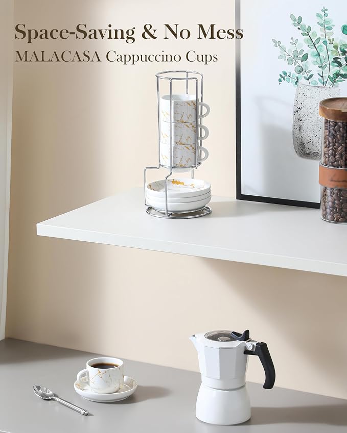 MALACASA 2.5 OZ Porcelain Espresso Cups - Image 8