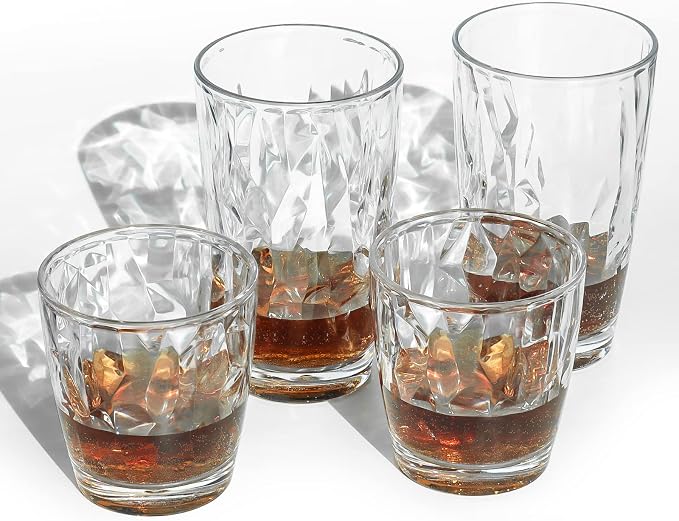 Top-spring 16 Oz Reusable Plastic Water Tumbler 4pcs Clear BPA Free | Thickened - Image 8