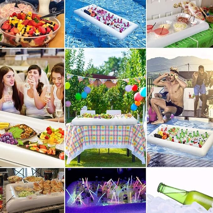 Jasonwell 3 PCS Inflatable Serving Bars Ice Buffet Salad Serving Trays Food - Image 6