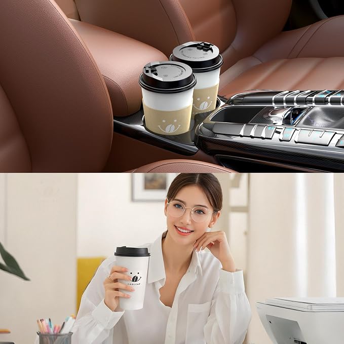 Coffee Cups with Lids and Sleeves, 16 Ounce 100 pack To Go Coffee Cups with Lids - Image 7