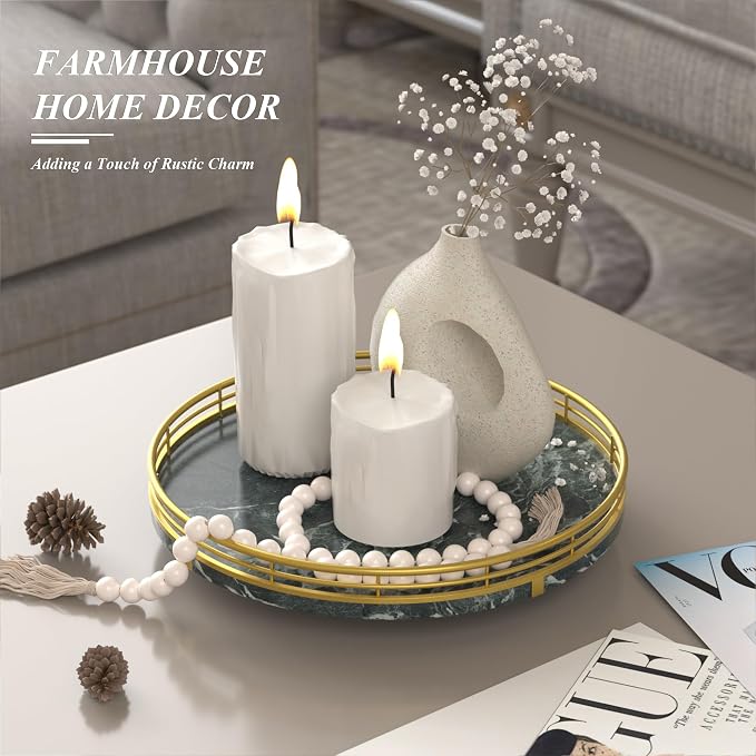AMH 10-Inch Green Marble Lazy Susan - Image 3