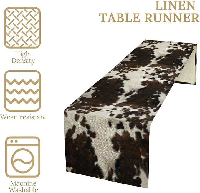 Cow Print Table Runner, 13x70 Inch - Image 4