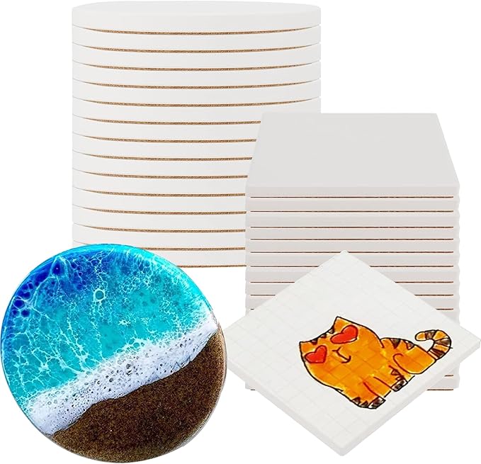 JOIKIT 30 Packs 4 Inch Ceramic Tiles by JOIKIT