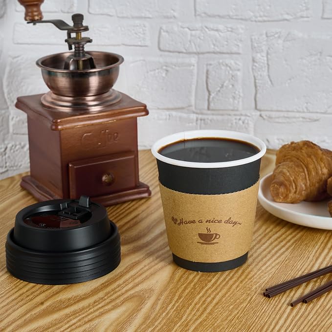LITOPAK 100 Pack 10 oz Paper Coffee Cups - Image 4