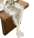10 Pcs White Lace Table Runner 14 x 120 Inch Embroidered Boho Table Runner by HEIPINIUYE