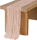 Ling's Moment Pink Gauze Cheesecloth Table Runner, 14FT | Blush Sheer Cheese by LingsMoment