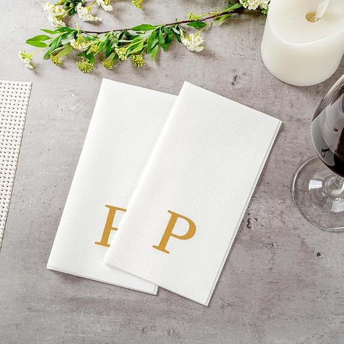 Luxenap 15.8 X 7.9 Inch Linen-Feel Guest Towels, 50 Lettered Hand Towels - Image 6