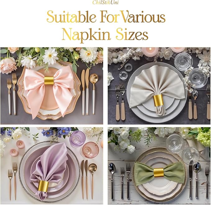 Holiday Parties Napkin Rings Set of 100, 2 Colors in 1, Reusable Adjustable - Image 2