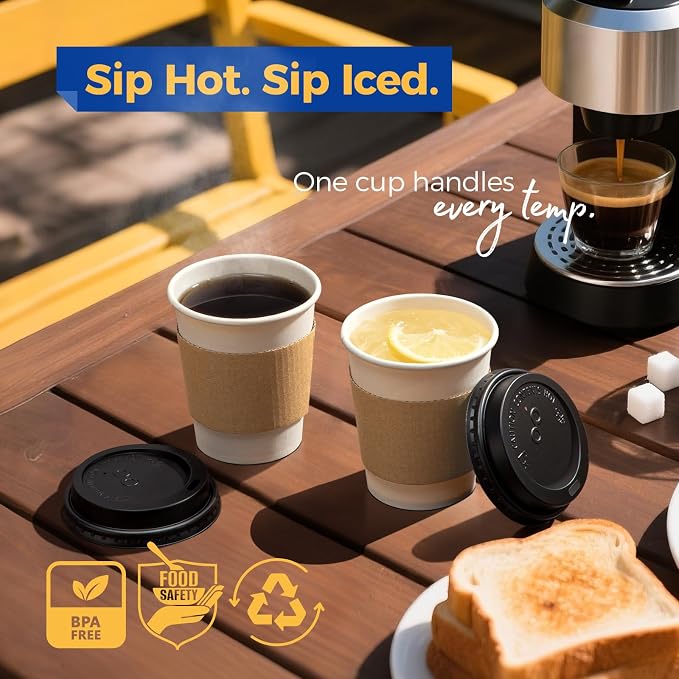 Fit Meal Prep 100 Pack 8 oz Disposable Coffee Cups - Image 5