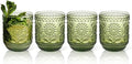 Topsky Vintage Drinking Glass Set of 4, 12 oz Embossed Floral Drinkware Set by HomeandKitchenNO1