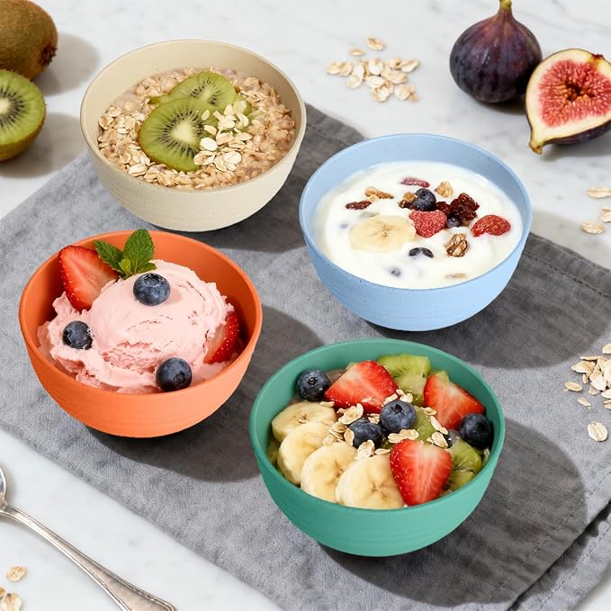 Wheat Straw Bowls, Unbreakable Small Bowls Set of 6, 10 OZ Mini Dessert Bowls - Image 3