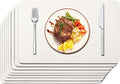 Maxpearl Faux Leather Placemats Set of 8, Ivory White | Waterproof by Maxpearl