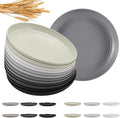 HEYCOME 12 Pcs Unbreakable Deep Dessert Plates Set, 8 inch Reusable Plastic by StayHealthyStayHappy
