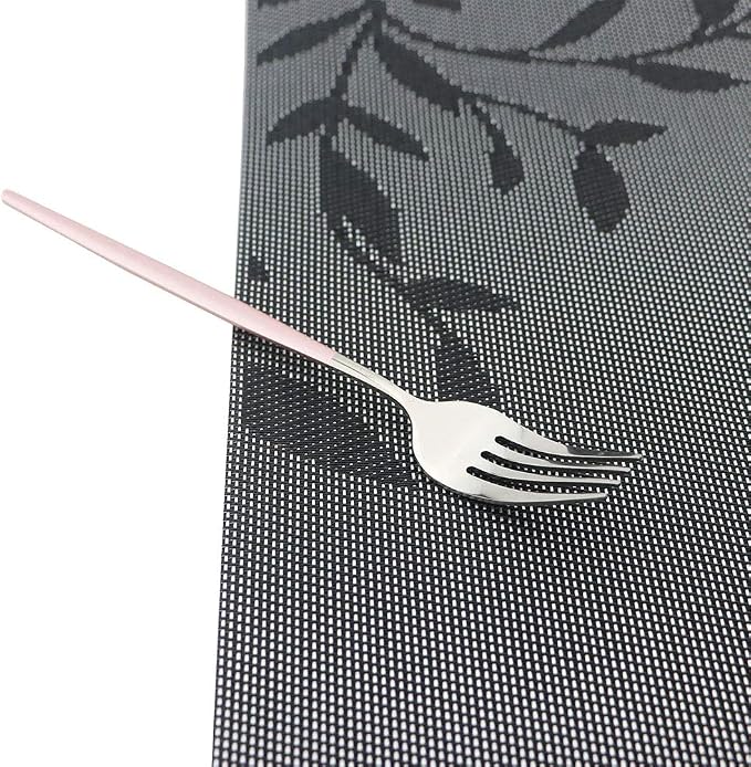 Pink Silver Silverware Set, JASHII 30-Piece Stainless Steel Satin Finish - Image 4
