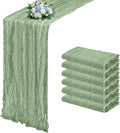6 Pack Sage Green Cheesecloth Table Runner 17x108 Inch Semi Sheer Boho Gauze by Unknown