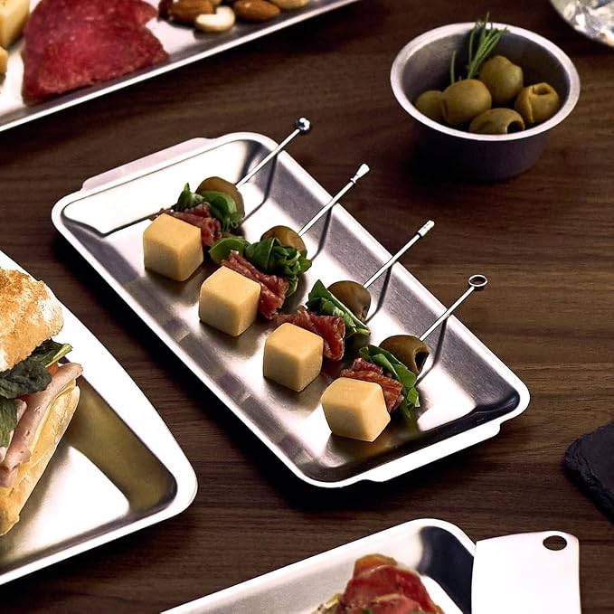 Wagensteiger SUS304 Stainless Steel Serving Platters, Rectangle Metal Dinner - Image 3