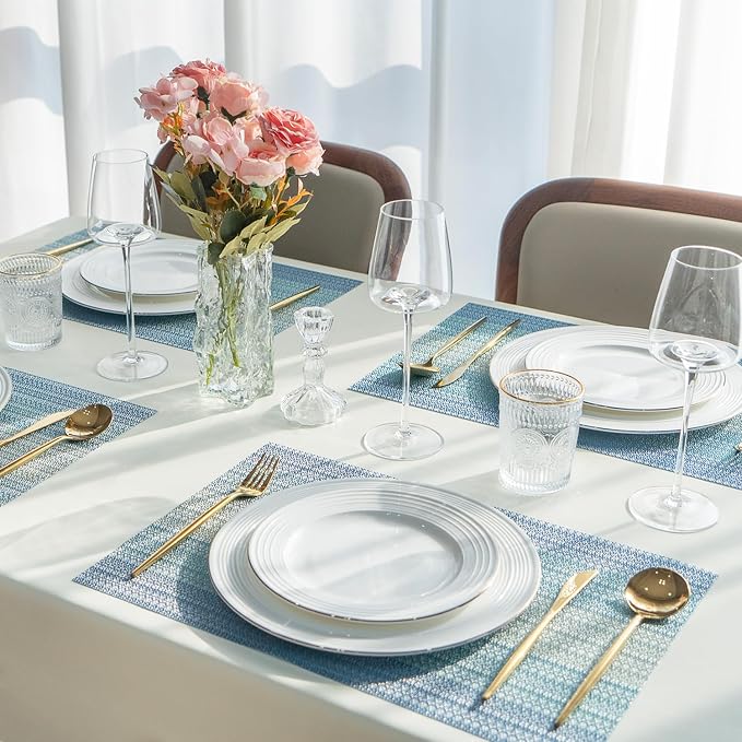Placemats Set of 12 Vinyl/Plastic Woven Place Mats - Image 7