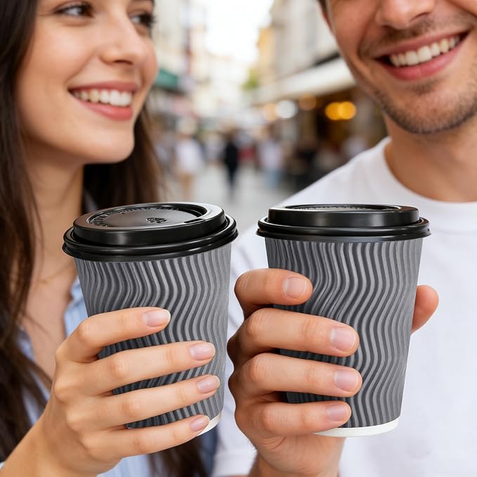 BYSNOW 50 Pack 12 oz Paper Coffee Cups - Image 5