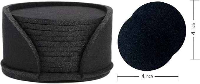 10 Pcs Felt Coasters with Holder, Coasters - Image 2