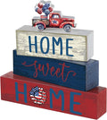 Cinnvoice 4 Pcs Patriotic 4th of July Wooden Block Decor 250th Anniversary Red by Cinnvoice