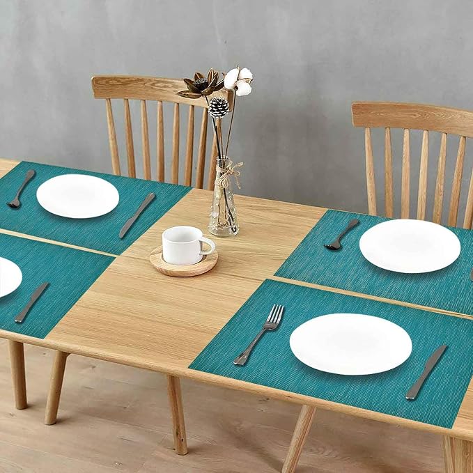 GIVERARE Placemats Set of 4, Heat-Resistant Woven Vinyl Placemat, Non-Slip - Image 5