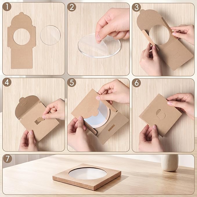 24 Pcs Clear Acrylic Coasters, Round Drink Coasters - Image 5