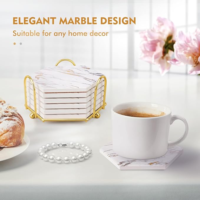 Marble Coasters for Drinks Absorbent - Image 3