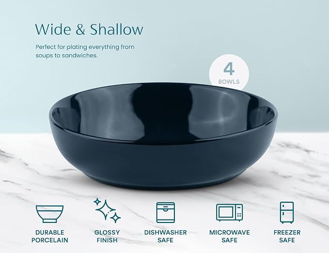 KooK Pasta Bowl, Salad Bowls, Serving Bowls, Large Capacity, Microwave & - Image 4