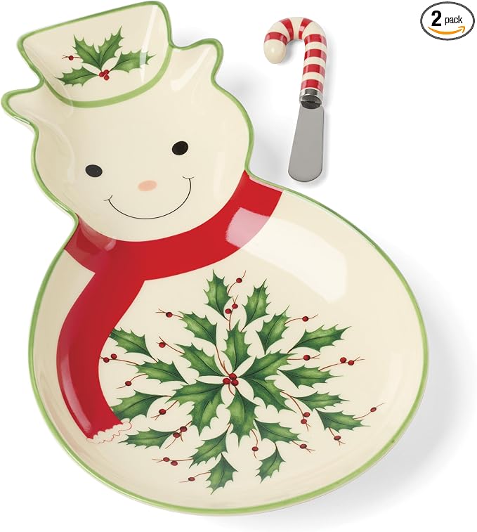 Lenox 898269 Holiday Tray with Spreader, Christmas Serveware, Festive Décor by Lenox
