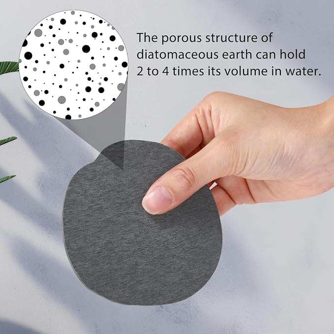 Diatomaceous Earth Coasters Set of 4，Cool Absorbent Quick-Dry Drink Coasters - Image 4