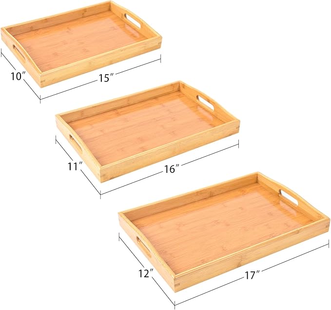 3 Pack Bamboo Serving Trays - Image 4