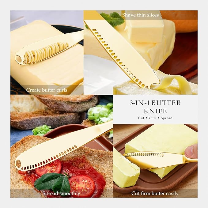 Butter Knife 3-in-1 Stainless Steel Butter Spreader Knife - Image 3