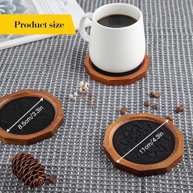 Wood Coasters for Drinks Absorbent - Image 6
