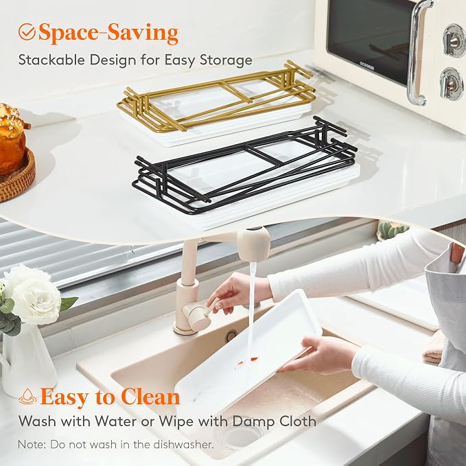 Lifewit 3 Tier Serving Tray, 36 x 17 cm/14 x 6.5" White Plastic Tiered Food - Image 7