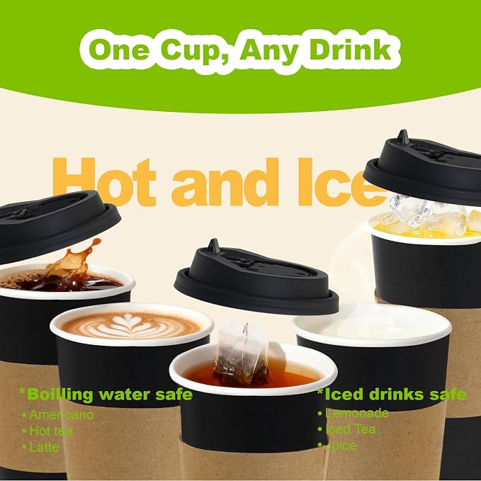 100 Pack 16 oz Disposable Coffee Cups - Image 6