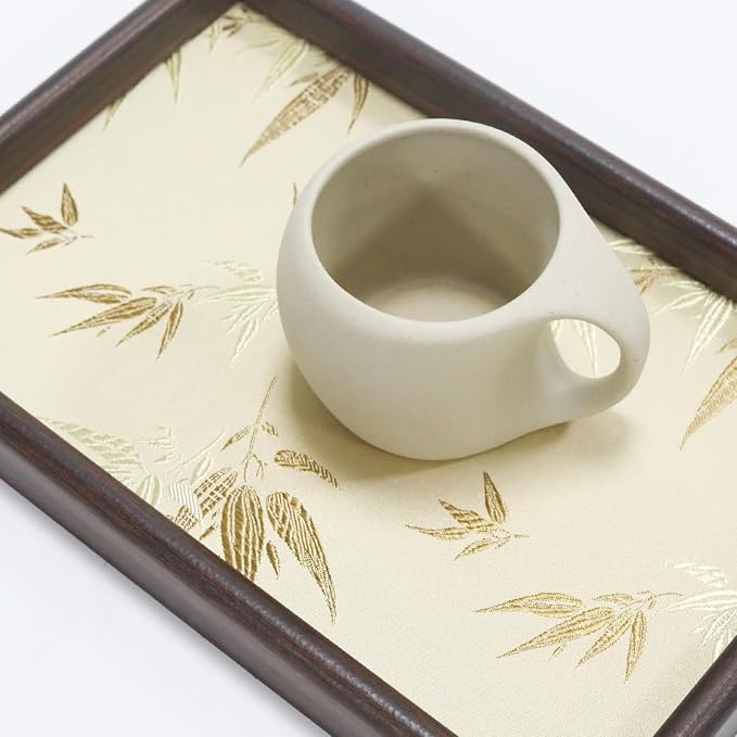 Bamboo Embroidered Decorative Tray 11.8 inch, Boho Catchall Tray, Nightstand - Image 3