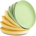 8-Pack Reusable Wheat Straw Plates Set by NookTheory
