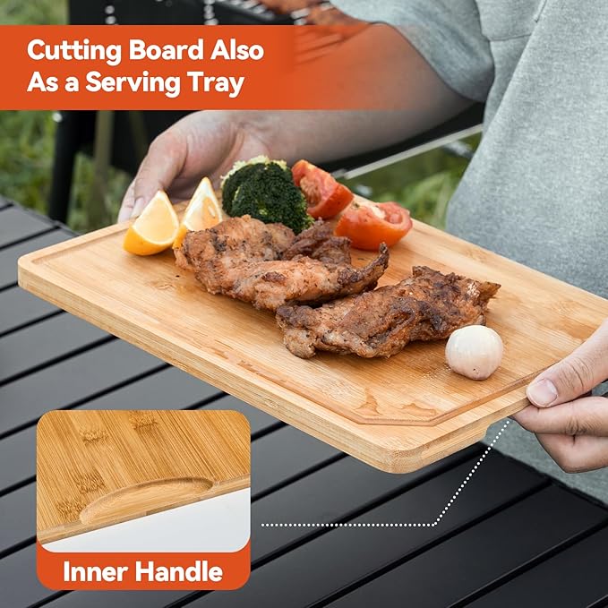 5-in-1 Grill Prep Tray and Carry System, Outdoor Grilling Prep & Serve BBQ Food - Image 4