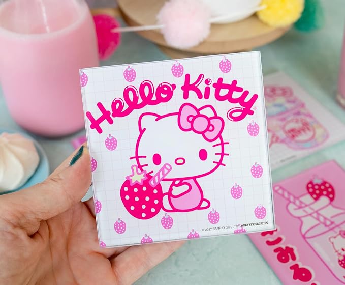 Sanrio Hello Kitty Strawberry Milk Glass Coasters - Image 5