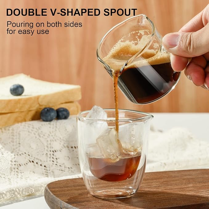 PARACITY Espresso Measuring Cup, 2.5 oz Double Spout Glass - Image 2