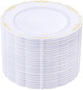 DaYammi 60PCS White and Gold Plastic Plates by DaYammiwillaccompanyyou