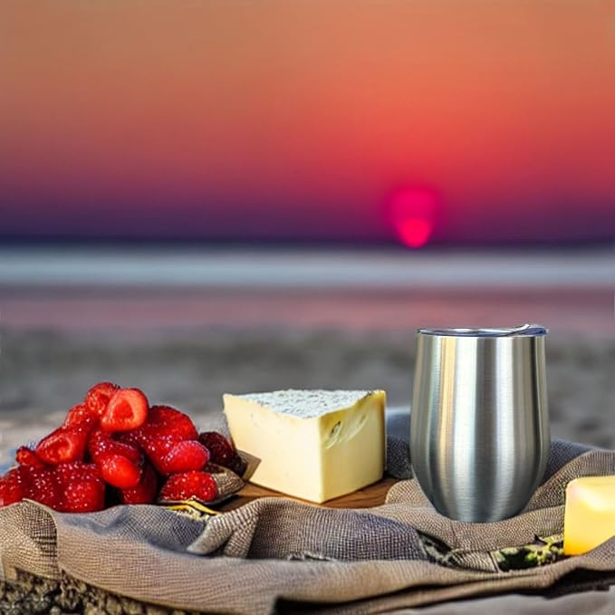 CHILLOUT LIFE 12 oz Stainless Steel Wine Tumblers 2 Pack - Image 6