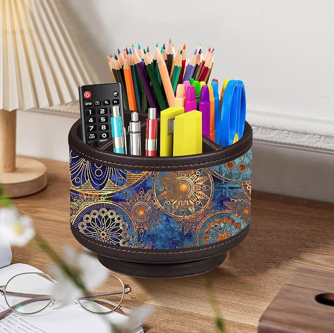 Pen Holder for Desk Organizers and Accessories, TV Remote Control Holder | PU - Image 2