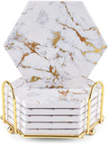 Marble Gold Coasters for Drinks Absorbent by Geichan
