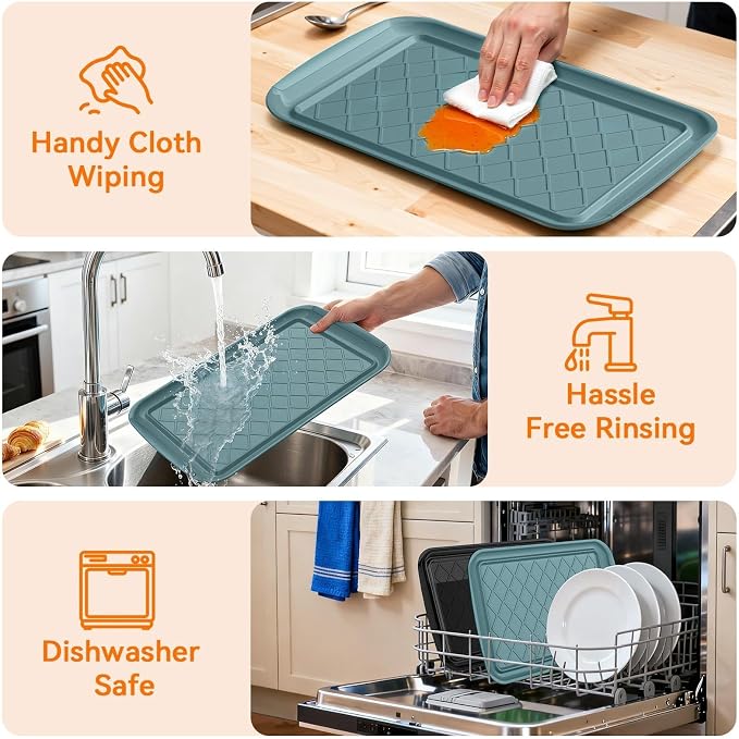 Grilling Prep & Serve Trays for Party Set of 2, Large BBQ Serving Platters | - Image 4