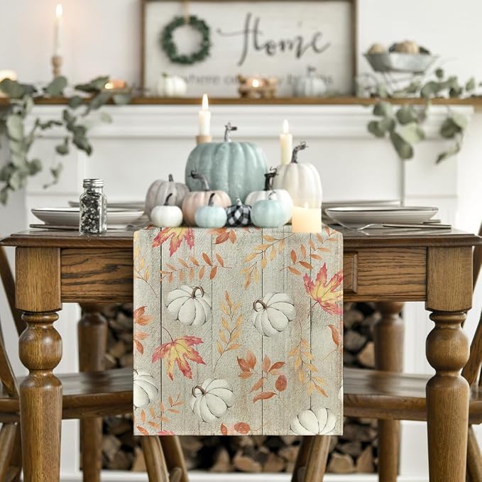 Artoid Mode 210 GSM Fall Table Runner 13x120 Inch Home Party Decor | Pumpkins - Image 2