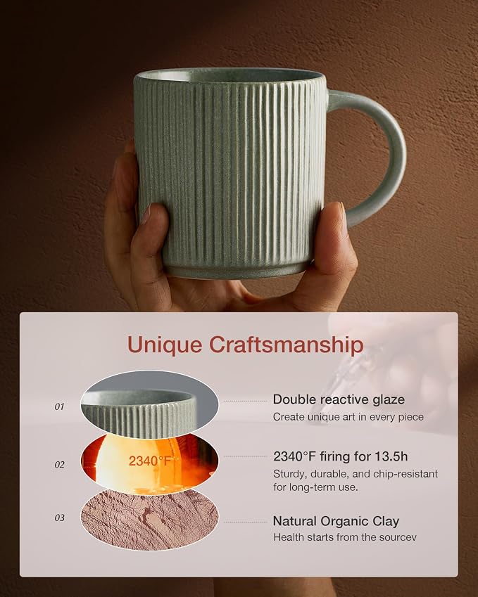 famiware Coffee Mug Set for 4, Star 12 oz Catering Mugs Cup Set - Image 6