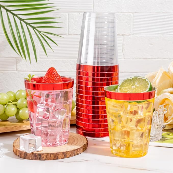 DaYammi 100 Pack Red Plastic Cups 10 Oz - Image 3