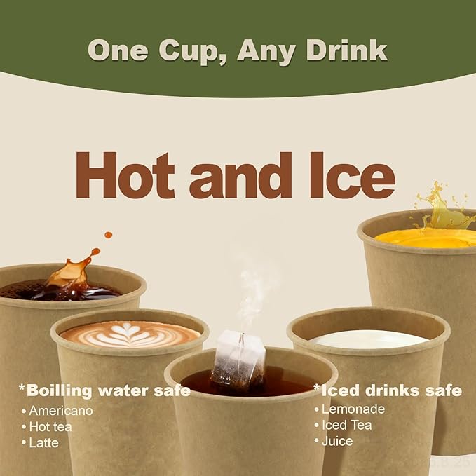 3 oz 300 Pack Disposable Coffee Cups, Bulk Brown Disposable Paper Cups - Image 6