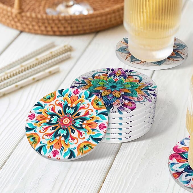 Boho Coasters Set of 6, Coasters - Image 8
